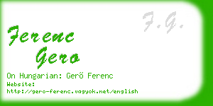 ferenc gero business card